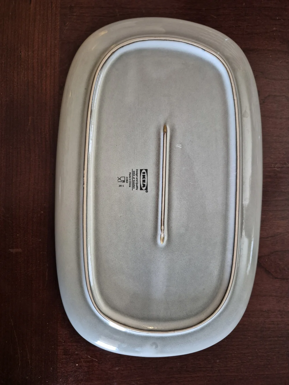 IKEA Dinera Gray Stoneware Serving Platter 14